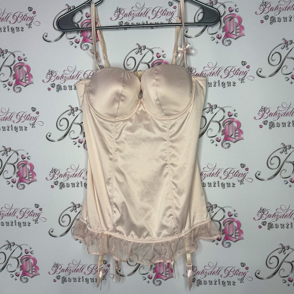 La senza corset bustier top soft blush peach gold cream luxury sexy lingerie top